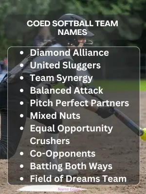 Coed Softball Team Names