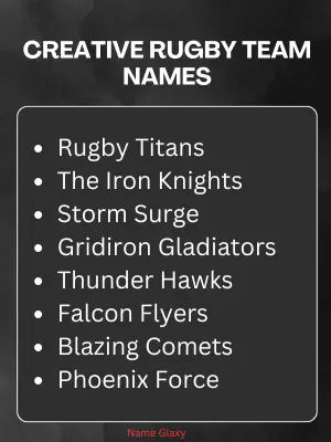 Creative Rugby Team Names