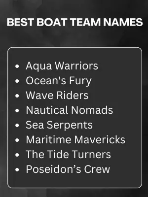 Best Boat Team Names