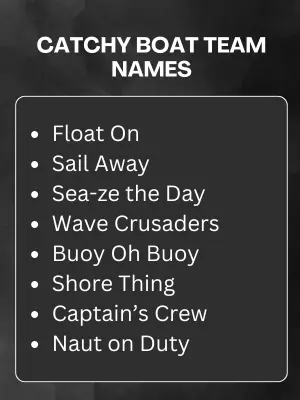 Catchy Boat Team Names