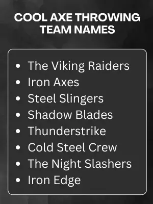 Cool Axe Throwing Team Names