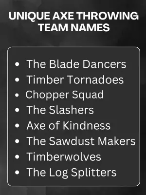 Unique Axe Throwing Team Names