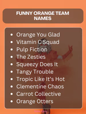 Funny Orange Team Names