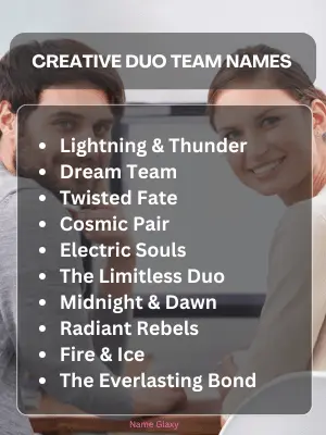 Creative Duo Team Names