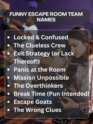 Funny Escape Room Team Names