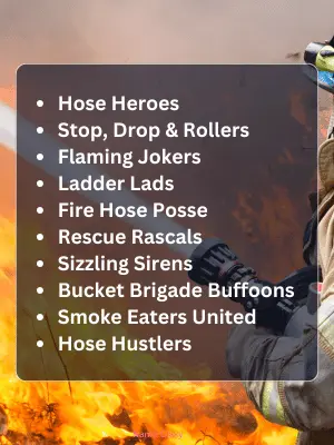 Funny Firefighter Team Names