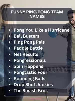 Funny Ping Pong Team Names