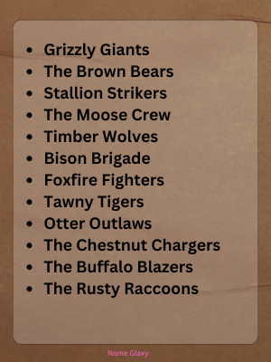 Animal-Themed Brown Team Names