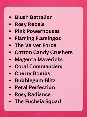 Best Pink Team Names