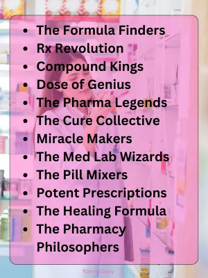 Creative Pharmacy Team Names